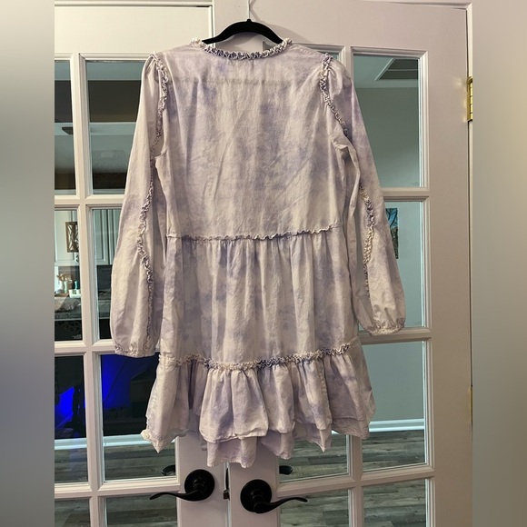 Generation Love lilac tie dye mini dress with ruffle details and tiers sz M EUC - Picture 7 of 11